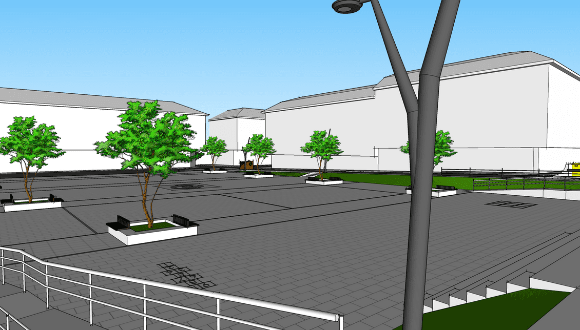 Diseño de plaza pública Arquitav Arquitectos